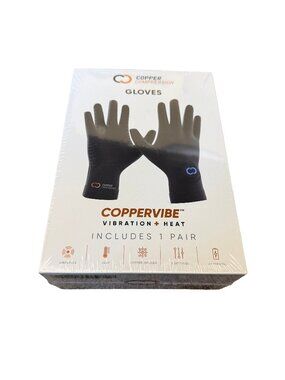 Coppervibe Copper Compression Gloves Vibration & Heat One Size Unisex NIB Sealed